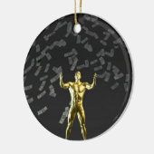 次人が付いている空から落ちるお金 セラミックオーナメント (左)