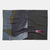 次元の池で泳ぐブラックスワン、食器拭きタオル キッチンタオル (横)