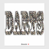 次元名のロゴをダーツする、 シール (シート)