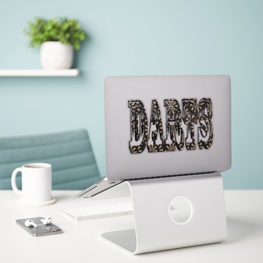 次元名のロゴをダーツする、 シール (デスク上のノートパソコン)