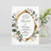 次元黄金ユーカリ幾何学オーバル 招待状 (スタンド正面)