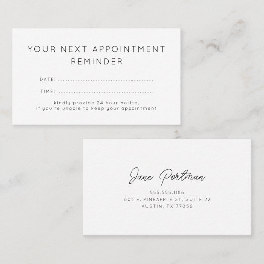次回のご予約のリマインダー | モダンカード 予約カード (正面/裏面)