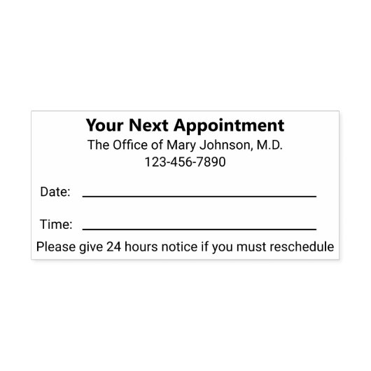 次回のアポイントメントリマインダーのDoctor's Office セルフインキングスタンプ (デザイン)