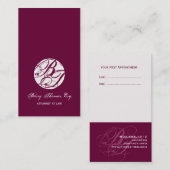 次回の予約カード、モノグラム名刺 予約カード (正面/裏面)