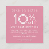 次回の購入名刺の割引 エンクロージャーカード (正面)