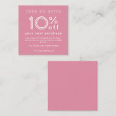 次回の購入名刺の割引 エンクロージャーカード (正面/裏面)