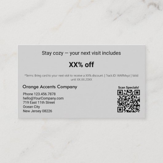 次回は何か包み込む小さな何か – 冬 割引カード (裏面)