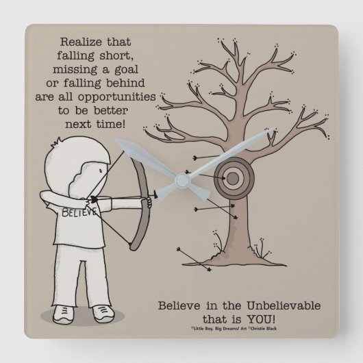 次回より良い スクエア壁時計 (正面)