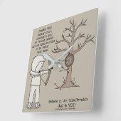 次回より良い スクエア壁時計 (傾斜)