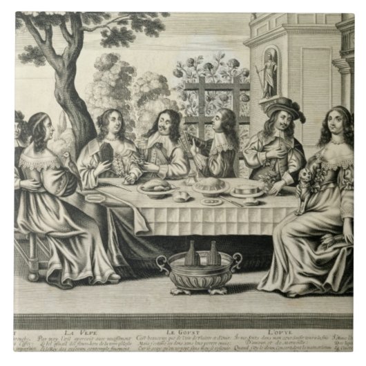 次幾何学的配置庭園が付いている台地のダイナー、en タイル (正面)