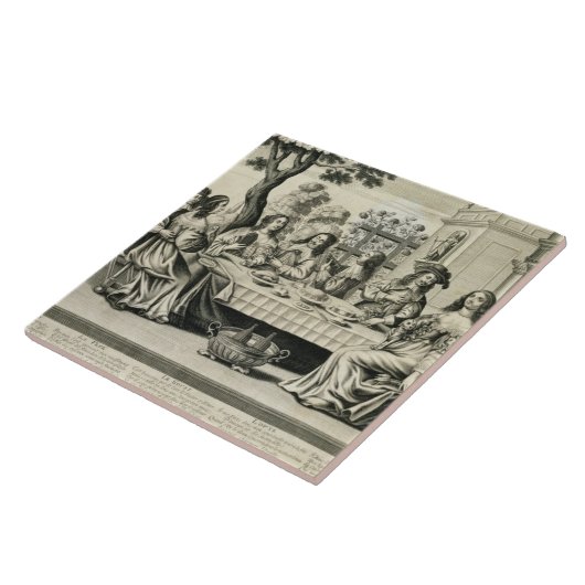 次幾何学的配置庭園が付いている台地のダイナー、en タイル (側面)