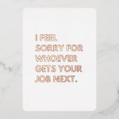 次感じは誰でも仕事を取ってごめんなさい。 箔シーズンカード (正面)