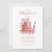 次章ストーリーブックピンクの女の子ベビーシャワー 招待状 (正面)