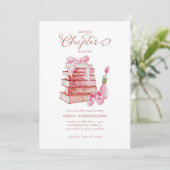 次章ストーリーブックピンクの女の子ベビーシャワー 招待状 (スタンド正面)