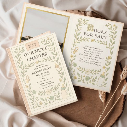 次章ストーリーブックフォトベビーシャワー 招待状