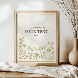 次章ストーリーブックベビーシャワーカスタムサイン ポスター