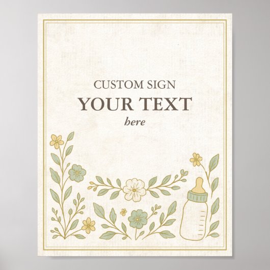 次章ストーリーブックベビーシャワーカスタムサイン ポスター (正面)