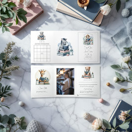 次章ベビーシャワー写真 三つ折り招待状