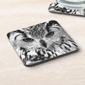 欧亜のワシフクロウのポートレートの上で閉めて下さい コースター (左側)