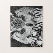 欧亜のワシフクロウのポートレートの上で閉めて下さい ジグソーパズル (縦)