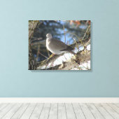 欧亜混血人は冬のカエデの木で潜りました キャンバスプリント (インサイチュ (ウッドフロア))