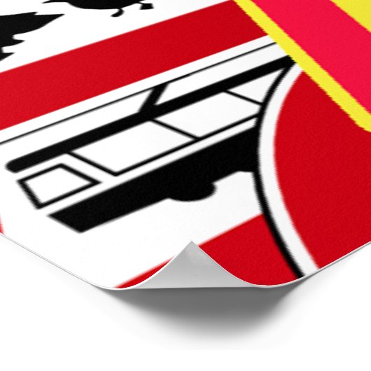 欧州交通シンボルや象徴コラージュ ポスター (角)