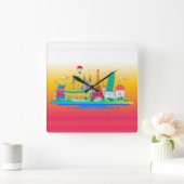 欧州商標 スクエア壁時計 (ホーム)