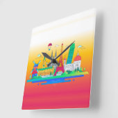 欧州商標 スクエア壁時計 (傾斜)