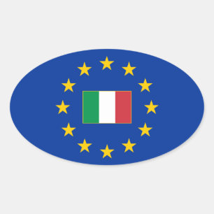 欧州連合のイタリアの楕円形のステッカー 楕円形シール
