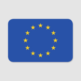 欧州連合の国旗が付いた愛国的な名前タグ 名札