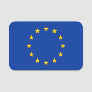 欧州連合の国旗が付いた愛国的な名前タグ 名札