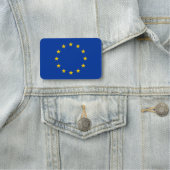 欧州連合の国旗が付いた愛国的な名前タグ 名札 (インサイチュ)