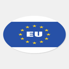 欧州連合の旗のステッカー|カスタマイズ可能なEU 楕円形シール