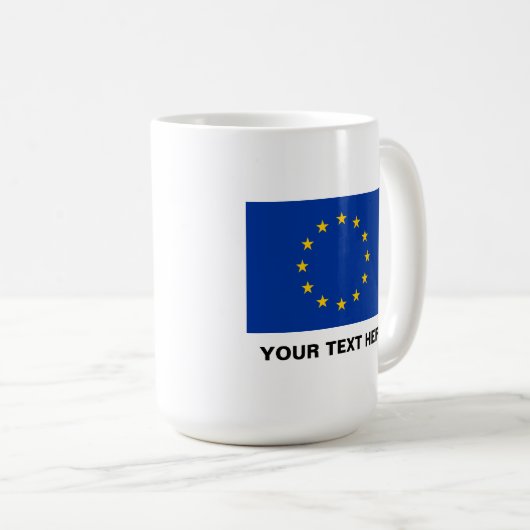 欧州連合の旗の大きいコーヒー・マグ| EUヨーロッパ コーヒーマグカップ (正面右)