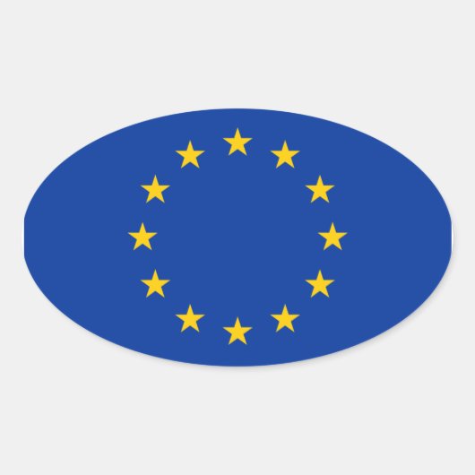欧州連合国旗 楕円形シール (正面)