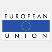 欧州連合欧州国旗の国シンボル文字 長方形シール (正面)