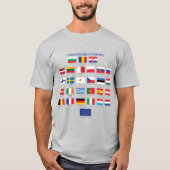 欧州連合(EU)がEU諸国に国旗を掲げる Tシャツ (正面)