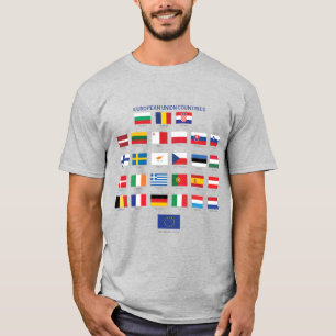 欧州連合(EU)がEU諸国に国旗を掲げる Tシャツ