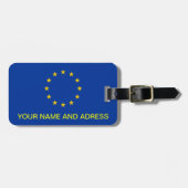 欧州連合(EU)の国旗を持つ荷物タグ ラゲッジタグ (正面横)