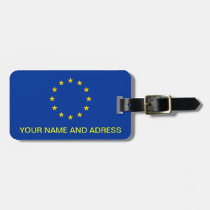 欧州連合(EU)の国旗を持つ荷物タグ ラゲッジタグ