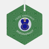 欧州連合(EU)エンジェルクリスマス名年六角形 ガラスオーナメント (裏面)