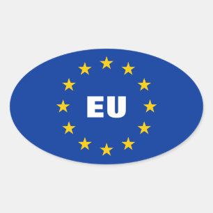 欧州連合(EU)国旗のシール カスタマイズ可能なEU 楕円形シール
