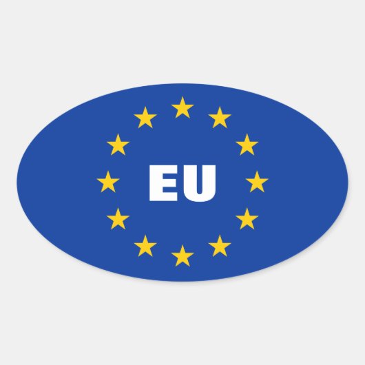 欧州連合(EU)国旗のシール |カスタマイズ可能なEU 楕円形シール (正面)