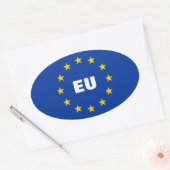 欧州連合(EU)国旗のシール |カスタマイズ可能なEU 楕円形シール (封筒)