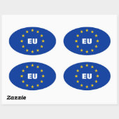 欧州連合(EU)国旗のシール |カスタマイズ可能なEU 楕円形シール (シート)