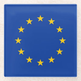 欧州連合(EU)国旗を持つガラスのコースター ガラスコースター
