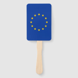 欧州連合(EU)国旗を持つハンドファンのセット ハンドファン