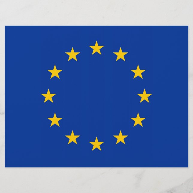 欧州連合(EU)国旗を持つレターヘッド (正面)