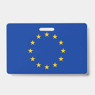欧州連合(EU)国旗を持つ名前バッジ バッジ