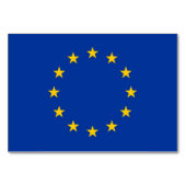 欧州連合(EU)国旗を持つ愛国的なテーブルカード テーブルナンバー (裏面)